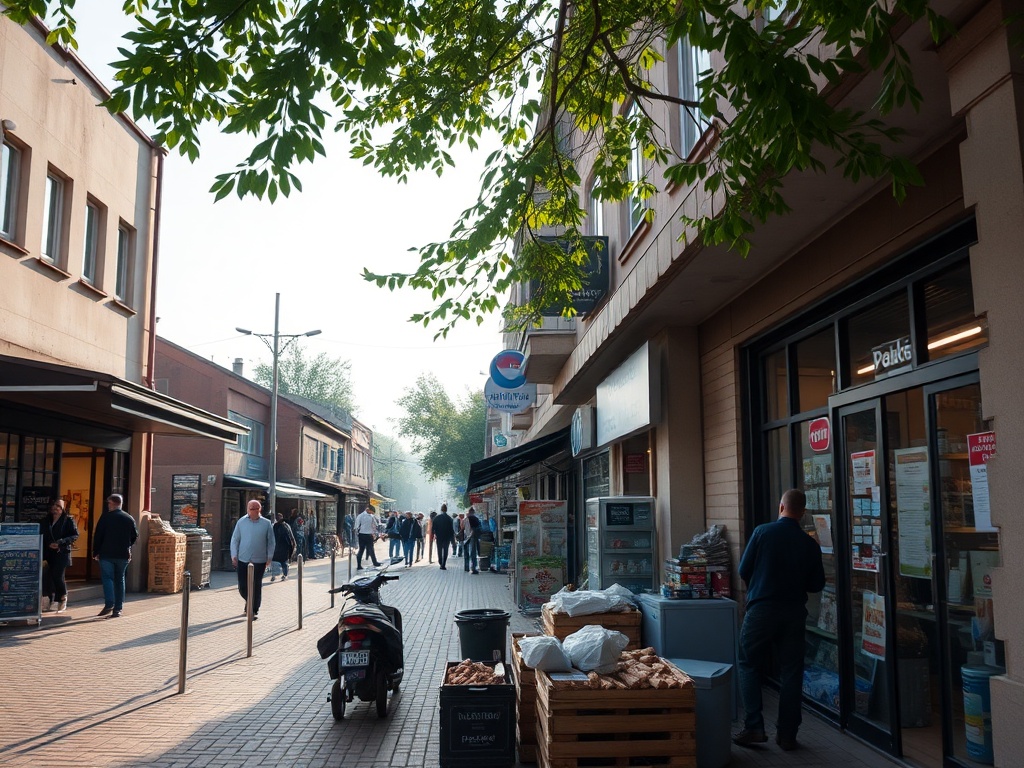 Herb Przasnysza na tle nowoczesnego budynku, symbolizujący dofinansowanie 27 mln zł na rozwój miasta